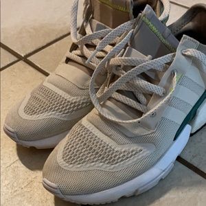 Adidas Sz 10 White/Green/Tan 022/45C/HR